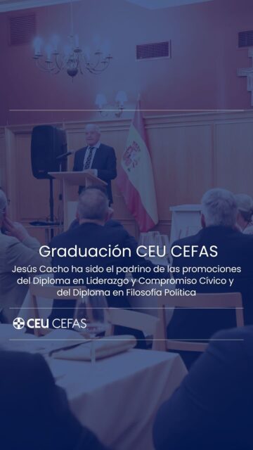 🎓 Hemos celebrado la graduación de la VI promoción del Diploma en Liderazgo y Compromiso Cívico y la I promoción del Diploma en Filosofía Política, un acto que ha contado con el escritor Jesús Cacho como padrino de ambas promociones.